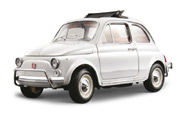 1968 Fiat 500 L Sunroof Bburago 18-12035 White 1:18 scale die cast model car